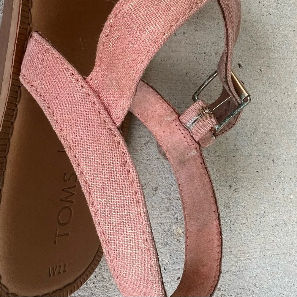 TOMS Shimmer Pink/Coral Sandal Women Size 11 - Picture 5 of 11
